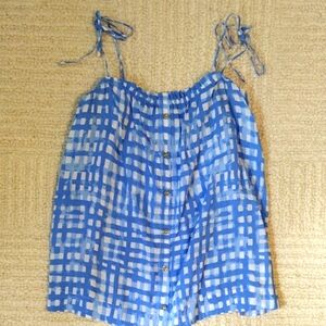 Lilly Pulitzer Blue and White Checkered Camisole